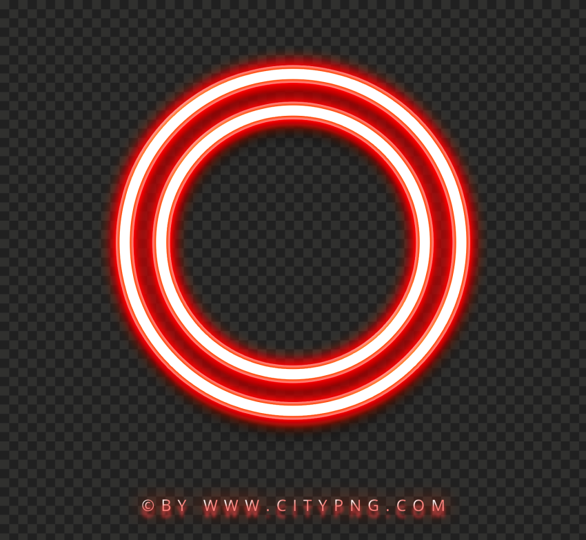 PS Controller Red Circle Neon Button Icon HD PNG