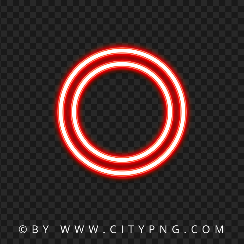 PS Controller Red Circle Neon Button Icon HD PNG