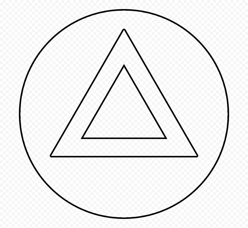 PS Controller Triangle Black Outline Button Icon PNG