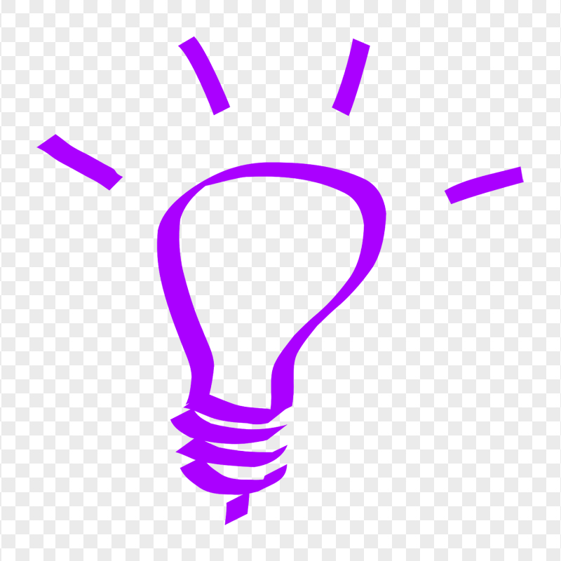 Purple Bulb Idea Clipart Icon PNG