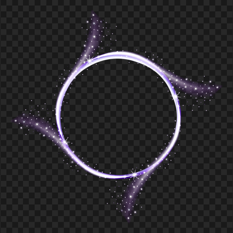 Purple Luminous Ring Circle With Shining Stars HD PNG
