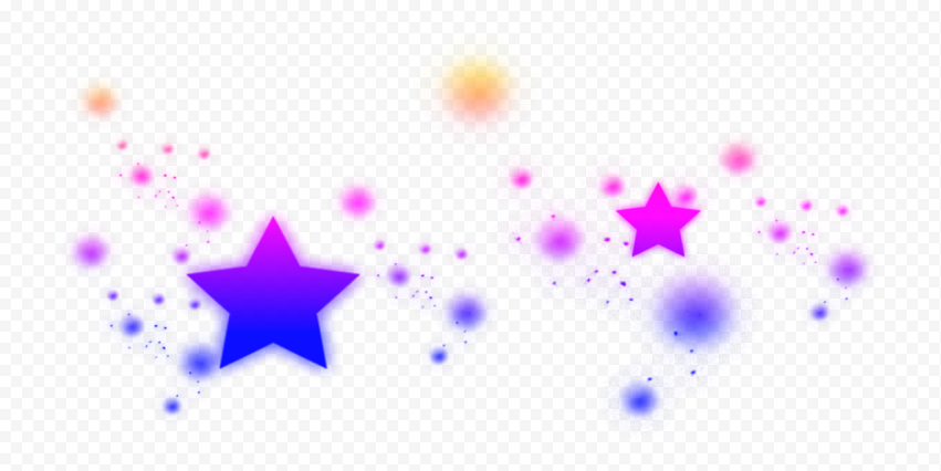 Purple Magic Blurry Glowing Stars Effect PNG