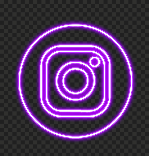 Purple Neon Instagram Logo Icon PNG
