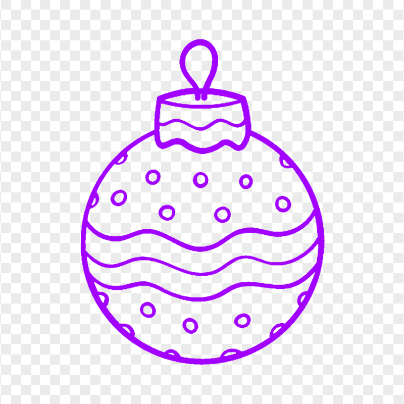 Purple Ornament Ball Line Icon