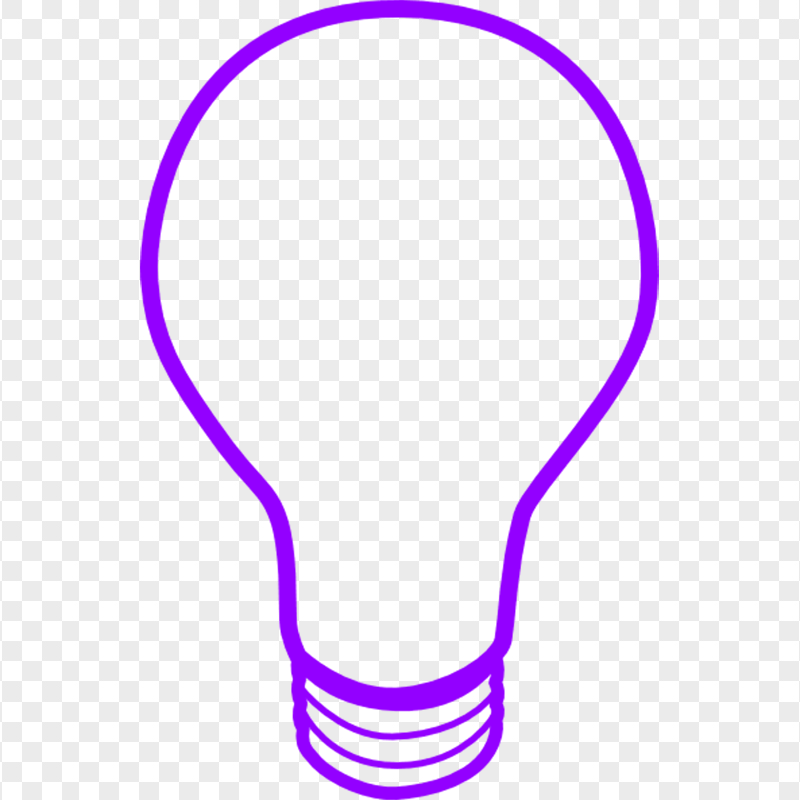 Purple Outline Light Bulb Icon PNG