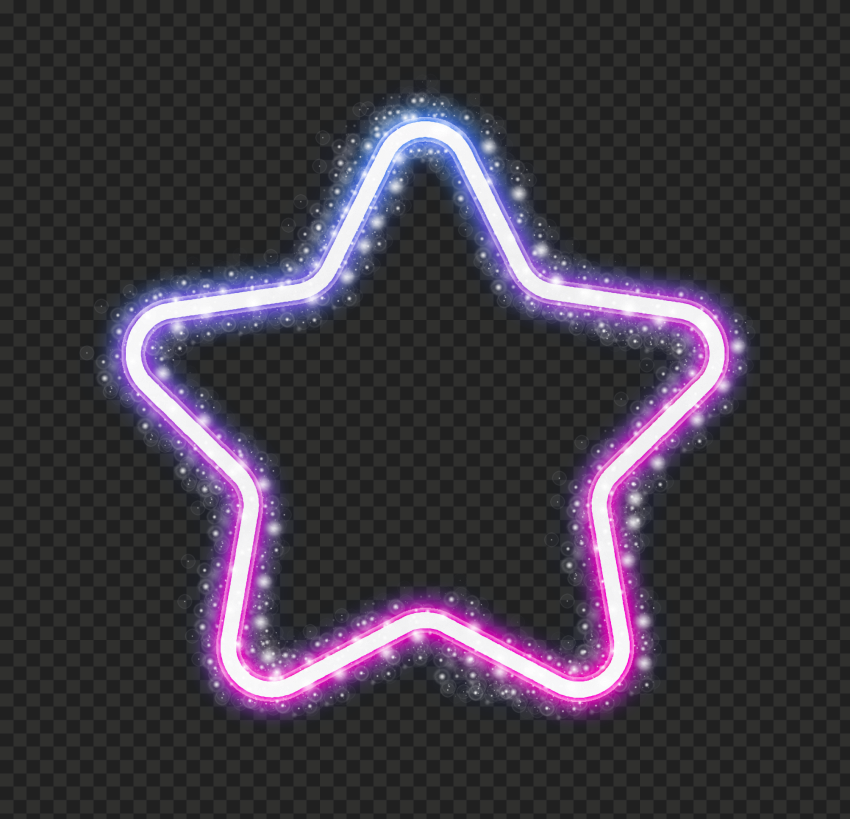 Purple & Pink Neon Star PNG