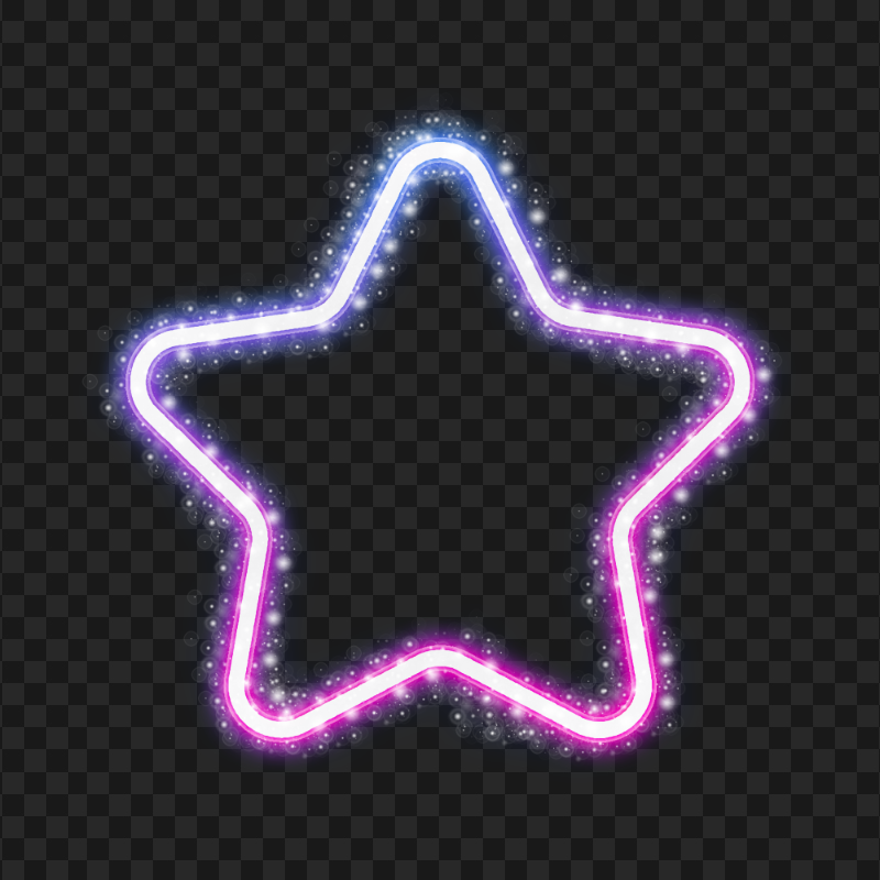 Purple & Pink Neon Star PNG