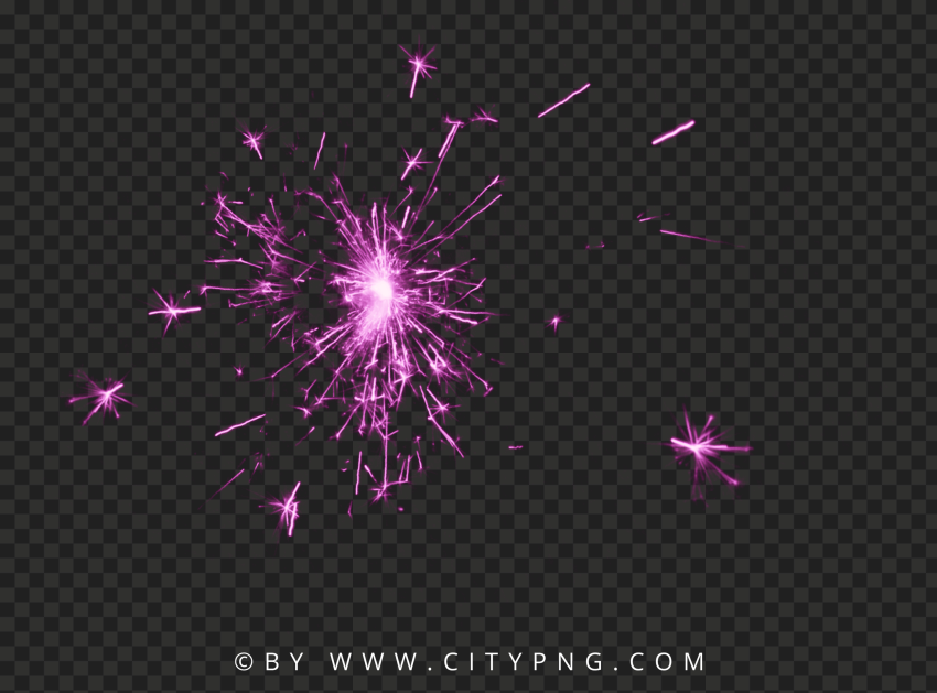Purple Sparks Fireworks Effect PNG Image