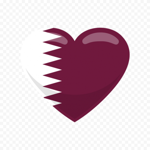 Qatar Flag Heart Shape Icon