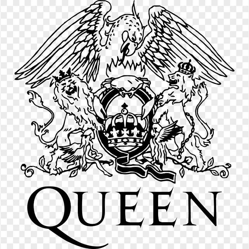 Queen Band Black Logo PNG Image