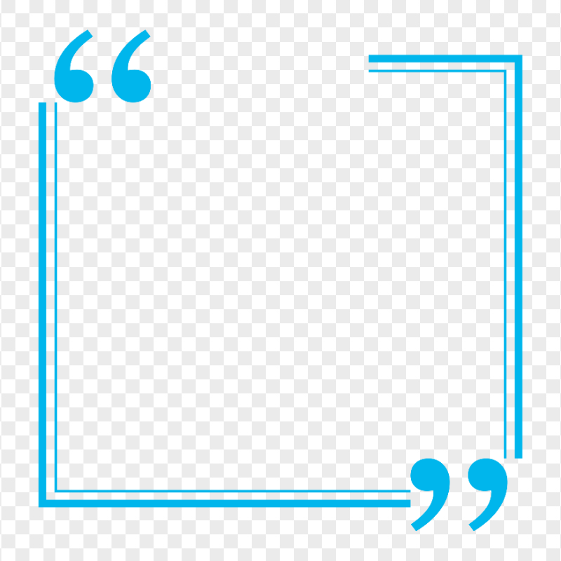 Quote Square Vector Blue Frame HD Transparent PNG
