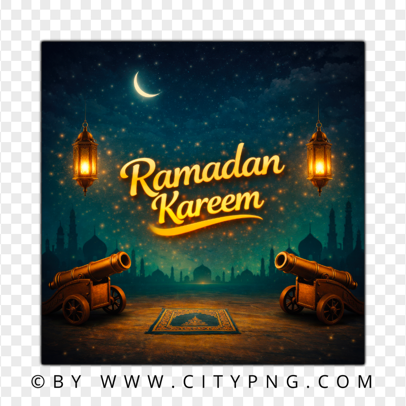 Ramadan Kareem English Night Greeting Card