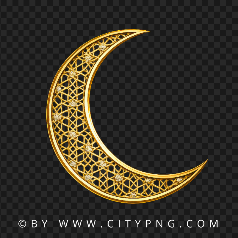 Islamic Gold Crescent Moon Symbol