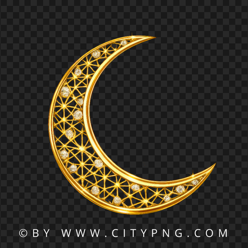 Premium Decorative Crescent Moon Ramadan Element