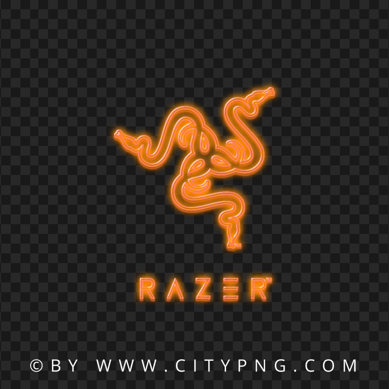 Razer Orange Neon Logo PNG