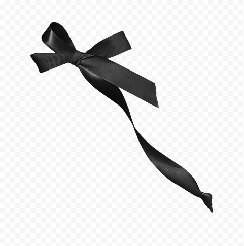 Real Black Satin Ribbon Bow PNG IMG