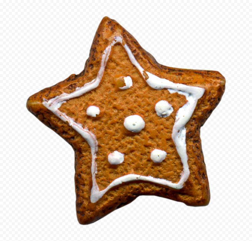 Real Gingerbread Cookie Biscuit Star Shape FREE PNG
