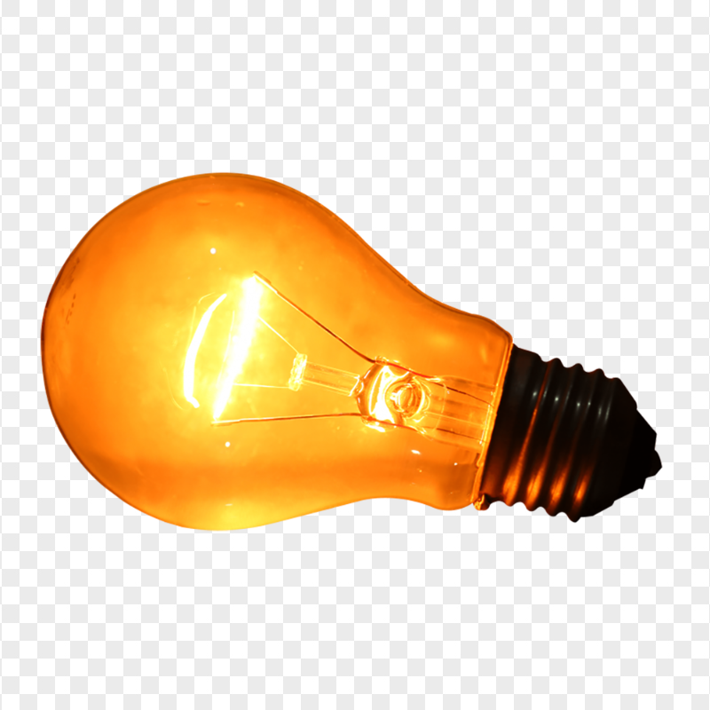 Real Glowing Yellow Light Bulb PNG