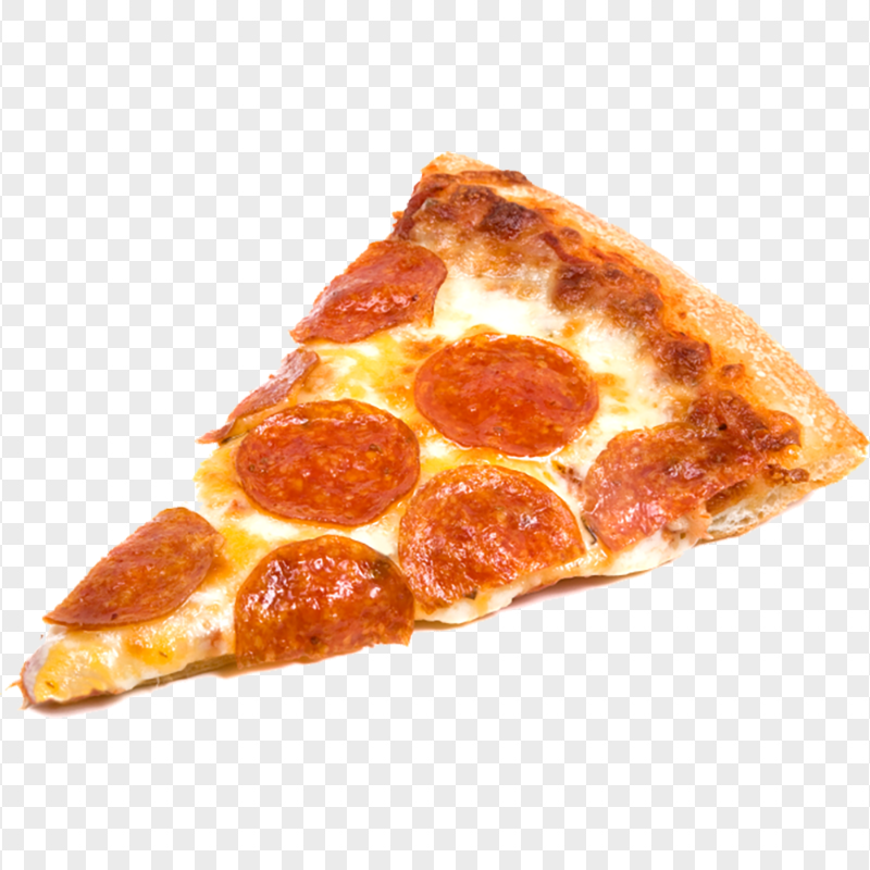 Real Pepperoni Pizza Slice Crusty Cheese Transparent PNG