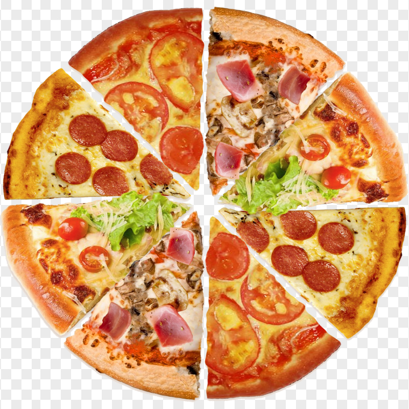 Real Pizza Different Slices Italian Pizza PNG Image