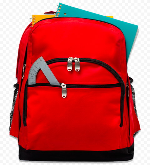 Real Red School Bag Image PNG