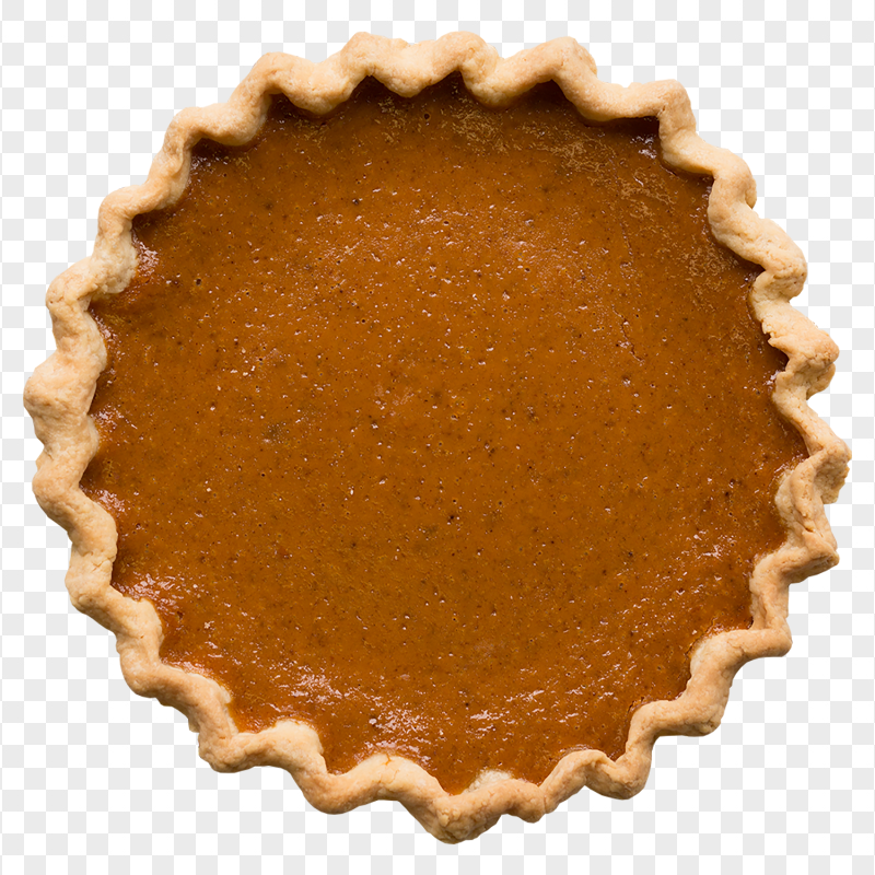 Real Round Pumpkin Pie Tart Top View