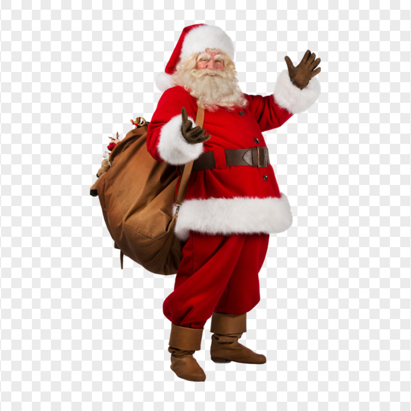 Real Standing Santa Claus Christmas HD PNG