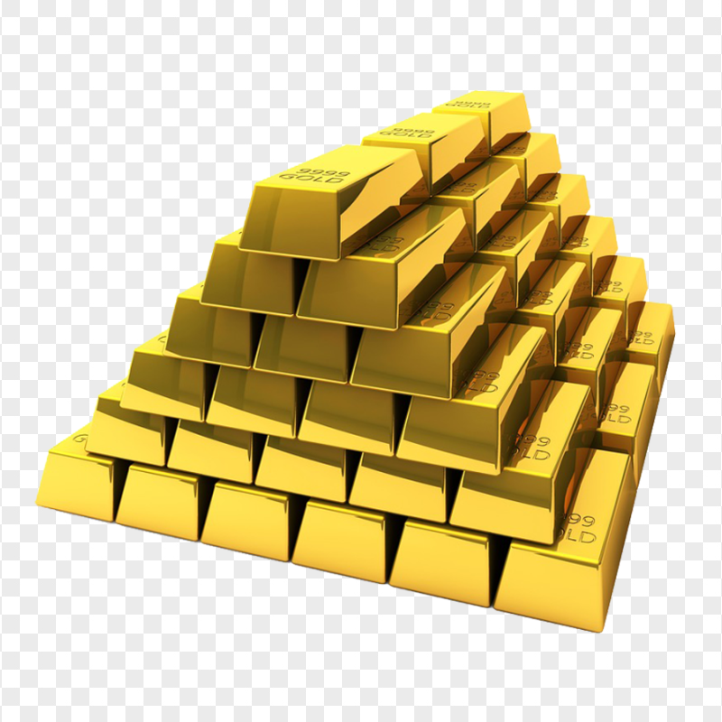 Realistic Gold Bars Transparent Background