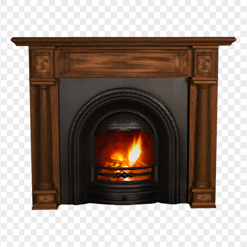 Realistic Living Room Chimney Fireplace PNG Image