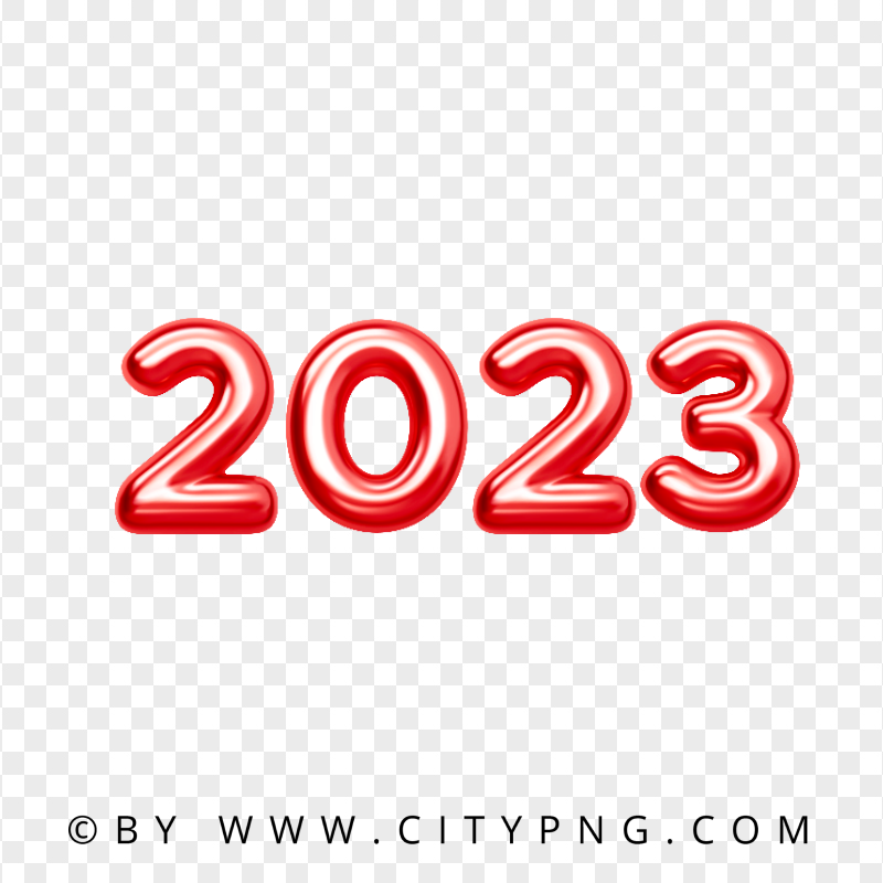 Red 2023 Text Numbers Download PNG