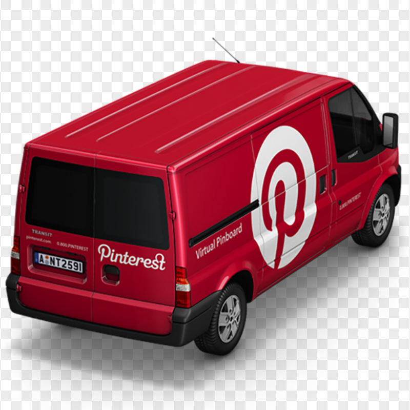Red 3D Back View Van Pinterest Logo Icon Marketing