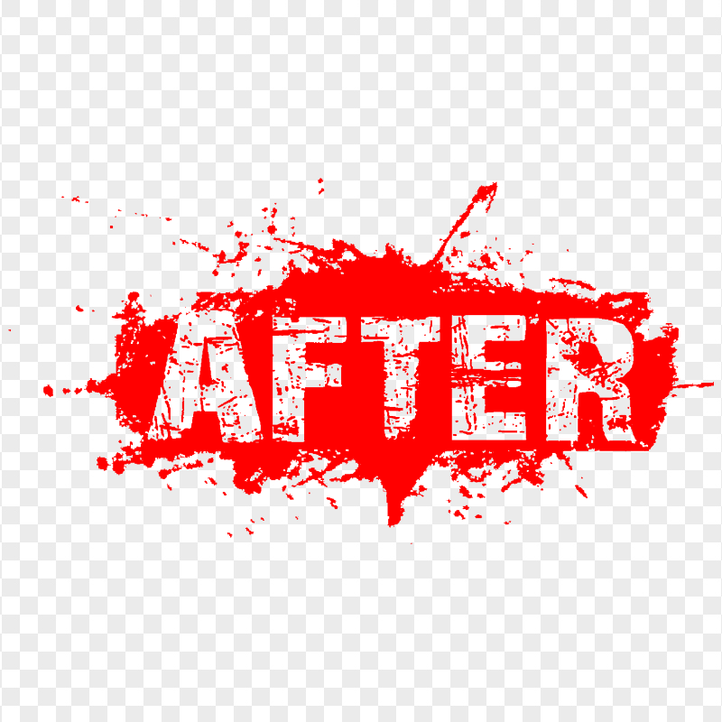 Red After Word Grunge Effect PNG