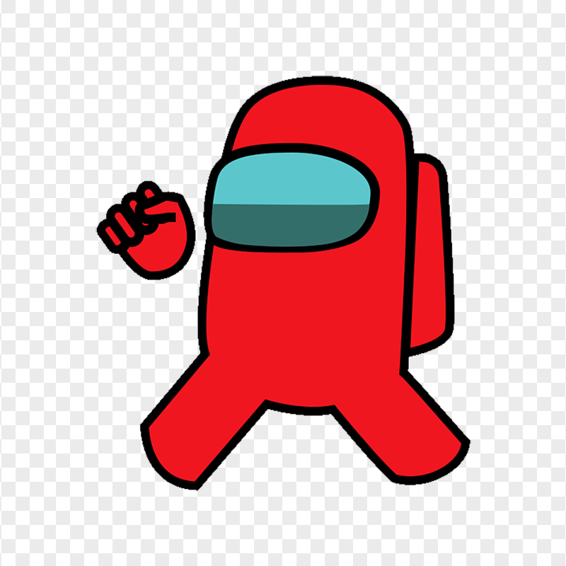 Red Among Us Vector Character PNG