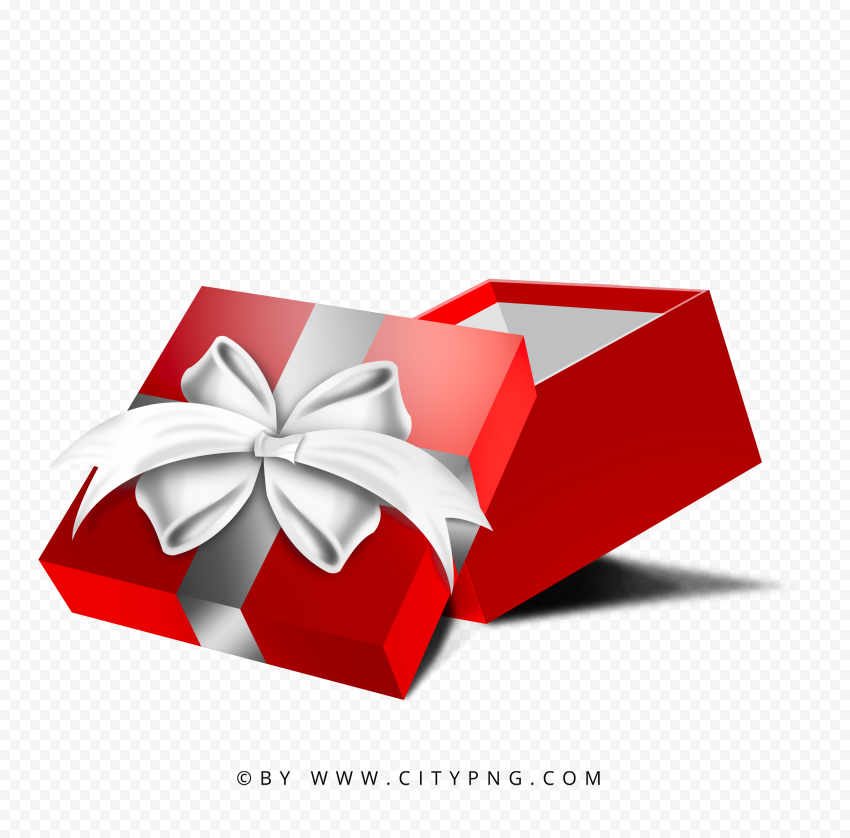Red And Gray Open Gift Box Transparent Background