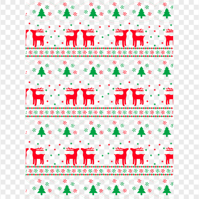 Red And Green Christmas Items Sweater Pattern HD PNG