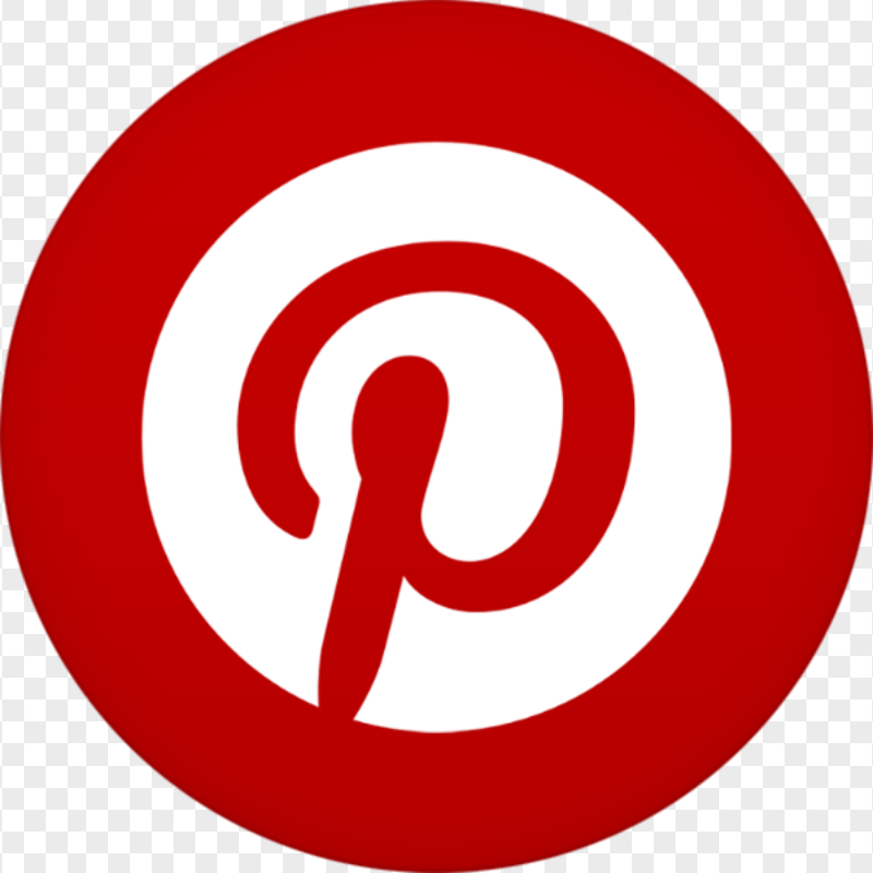 Red And White Pinterest Round Icon Logo