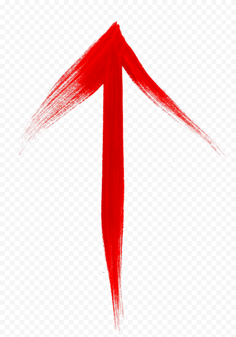 Red Arrow Brush Stroke Top Up PNG