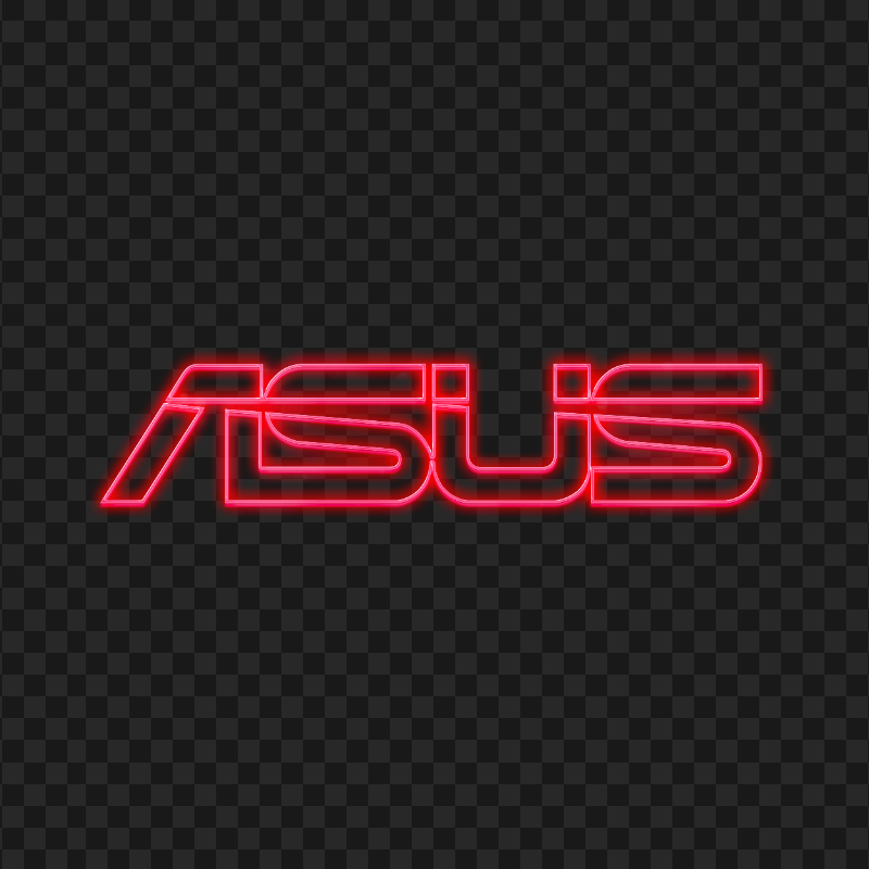 Red Asus Neon Logo HD PNG