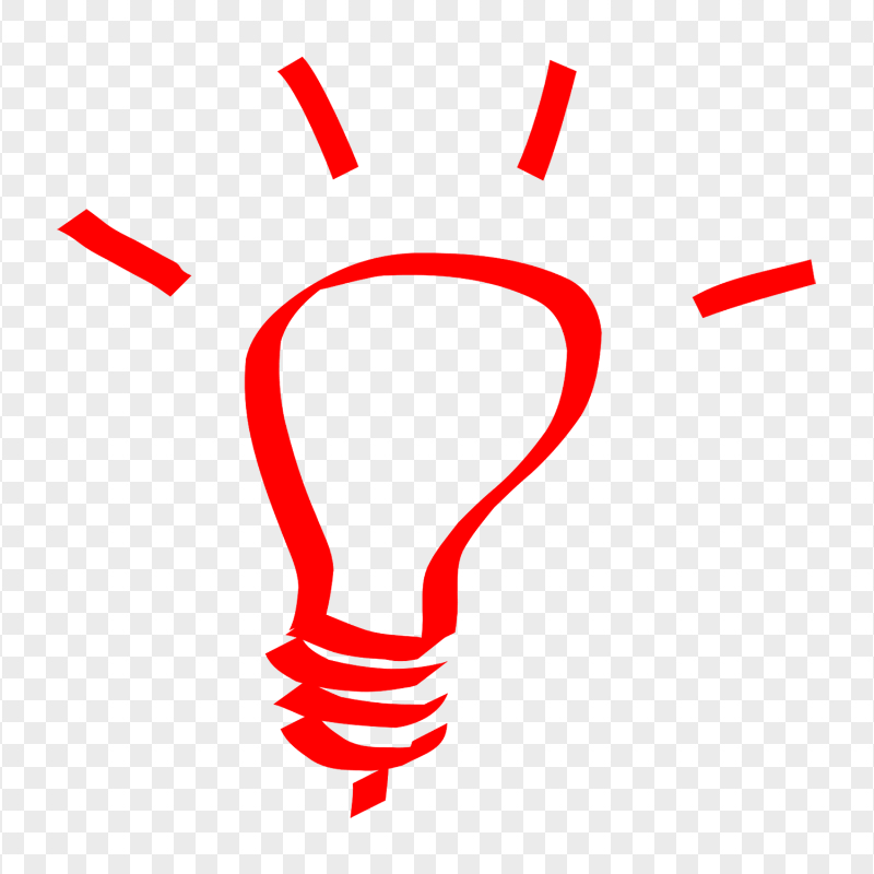 Red Bulb Idea Clipart Icon PNG