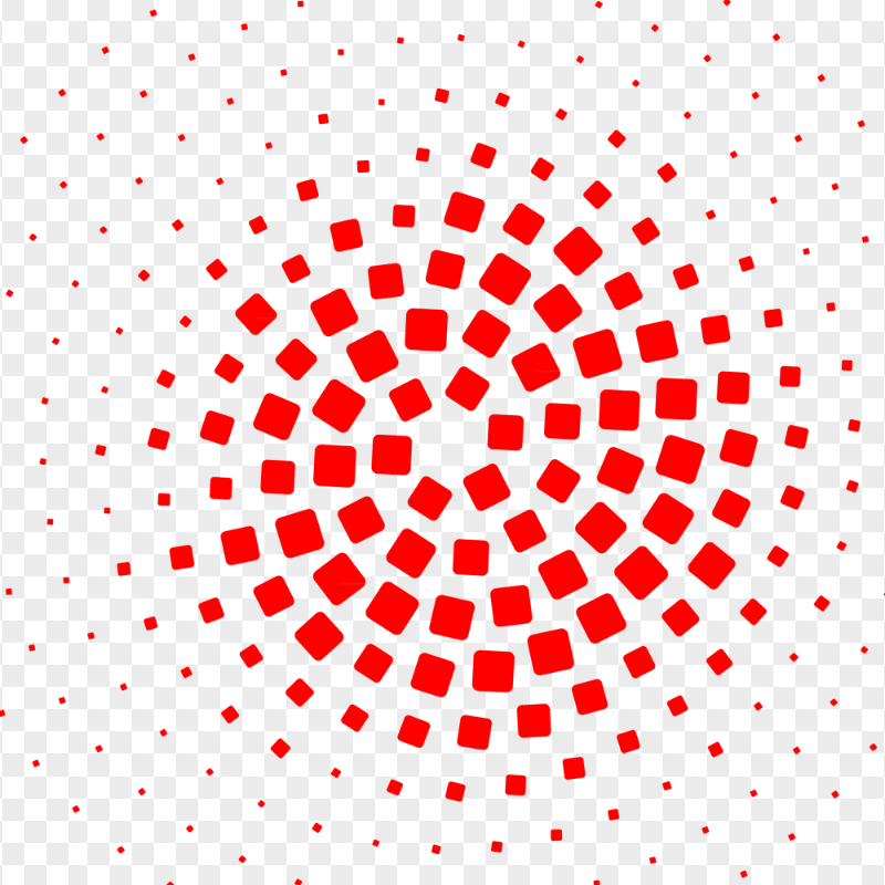 Red Circular Halftone Square Pattern