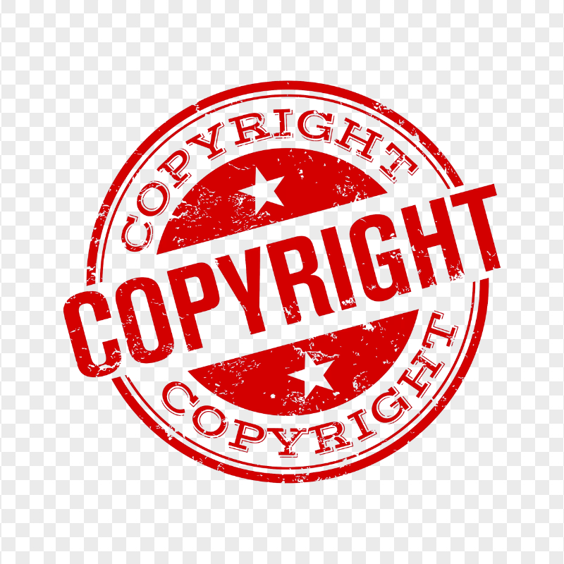 Red Copyright © Round Stamp HD PNG