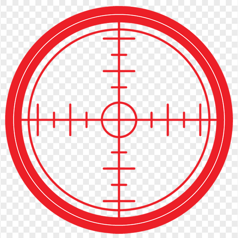 Red Crosshair Icon Transparent Background