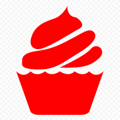 Red Cupcake Silhouette Icon PNG | Citypng