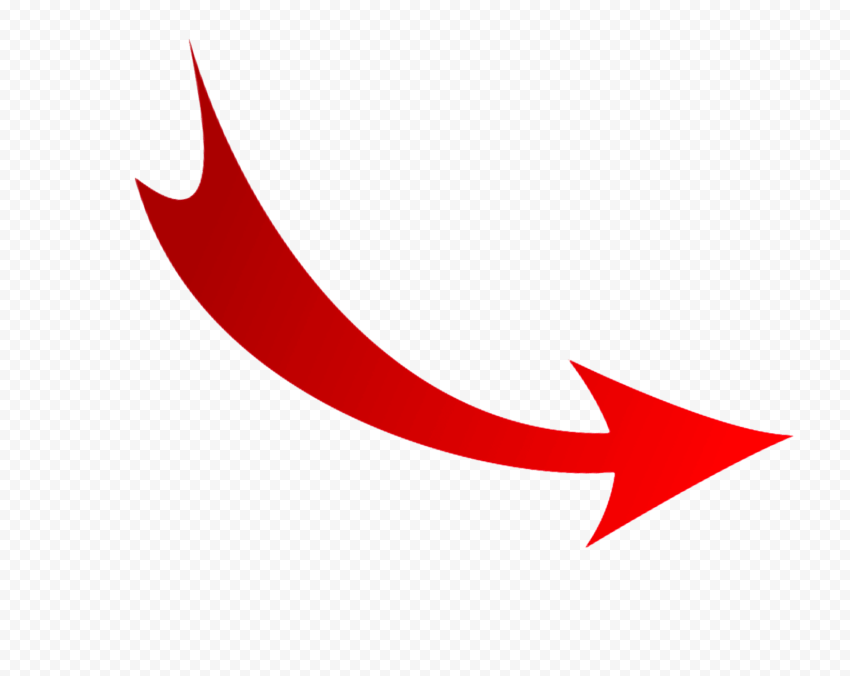 Red Curved Arrow Down Right PNG