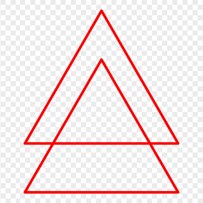 Red Double Outline Triangle Transparent Background