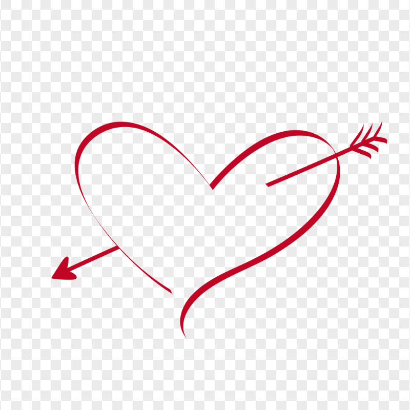 Red Drawing Heart Arrow Silhouette Love Sign PNG