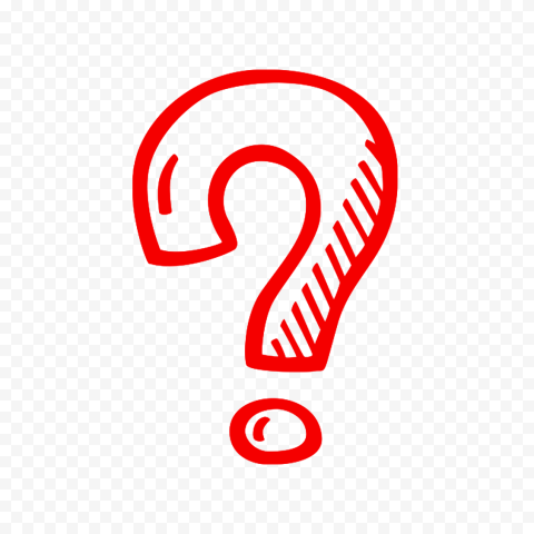 Red Drawing Question Mark Icon PNG