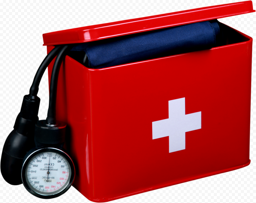 Red First Aid Metal Box With Blood Measure Citypng