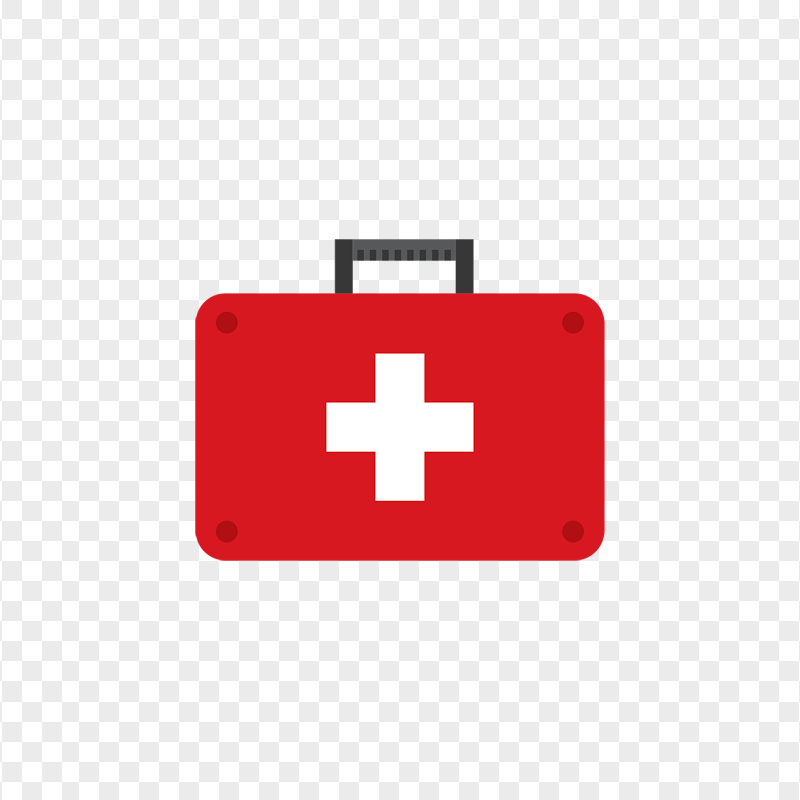 Red Flat First Aid Doctor Emergency Bag Icon