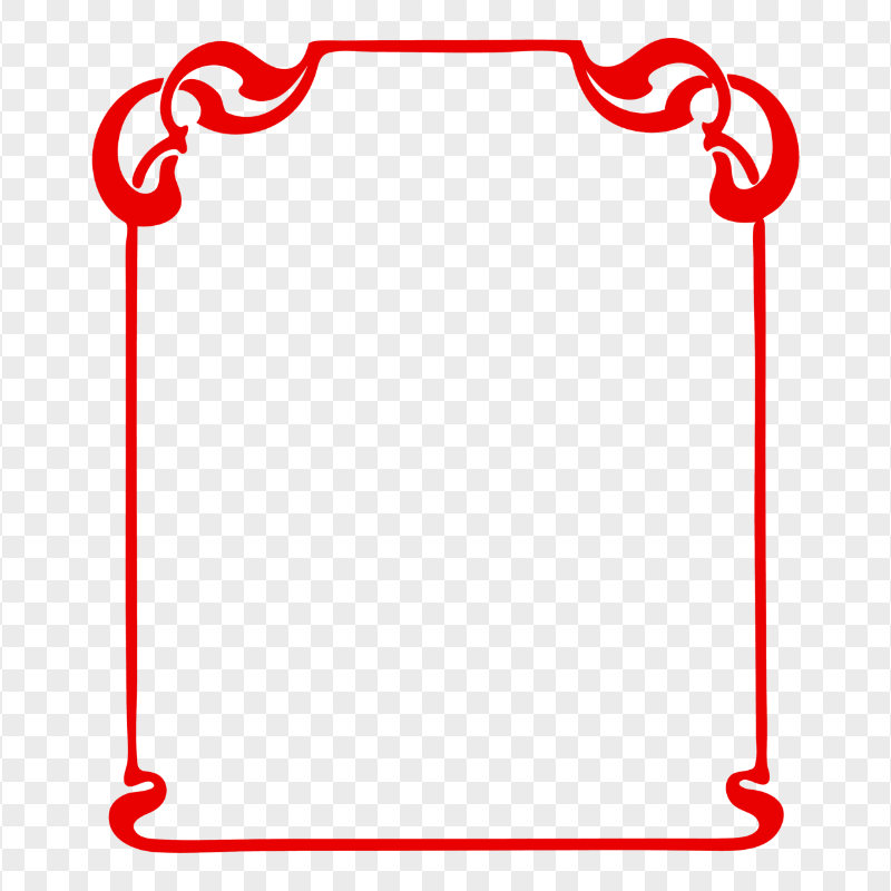 Red Simple Rectangle Frame Grunge Red Rectangle Frame HD PNG | Citypng